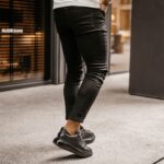 Spodnie jeansowe męskie z przetarciami Massino Ola Voga czarne