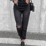 Spodnie jeansowe damskie klasyczne Lastro Ola Voga czarne