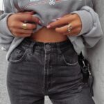 Spodnie jeansowe damskie klasyczne Lastro Ola Voga czarne