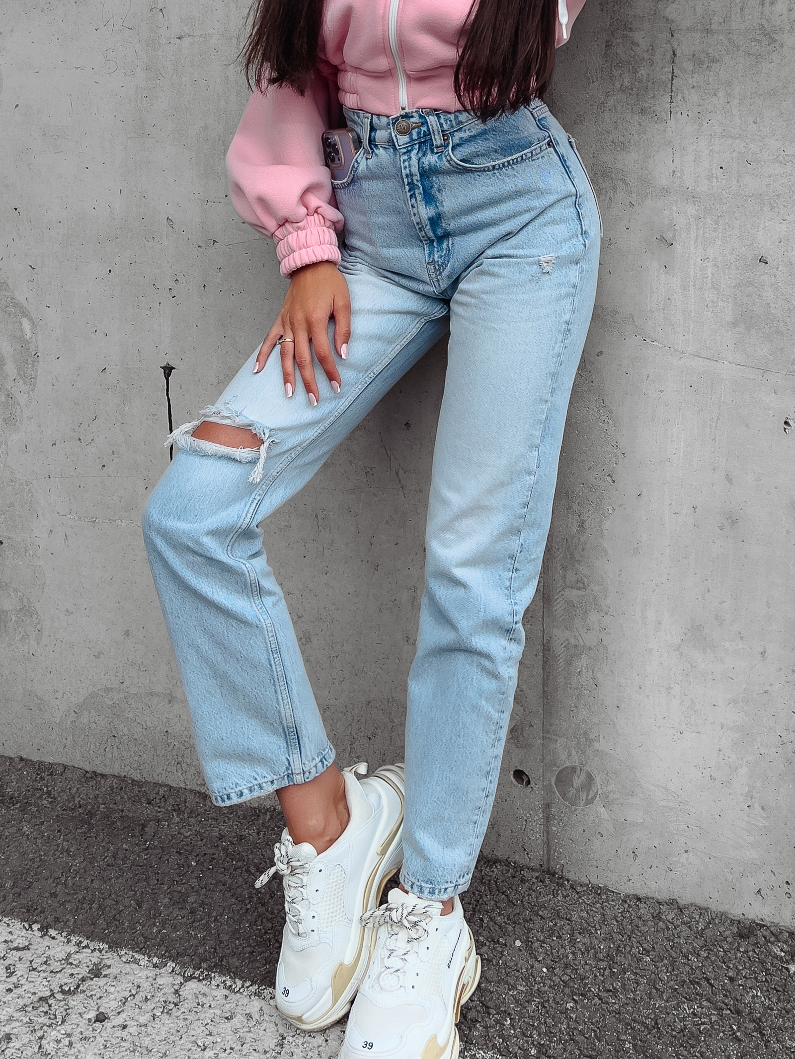 Spodnie jeansowe damskie klasyczne Lastro Ola Voga niebieskie