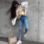 Spodnie jeansowe damskie fit mom Future Ola Voga niebieskie