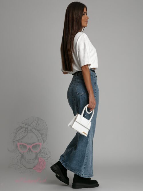 T-shirt oversize top z kieszonką YouRock biały