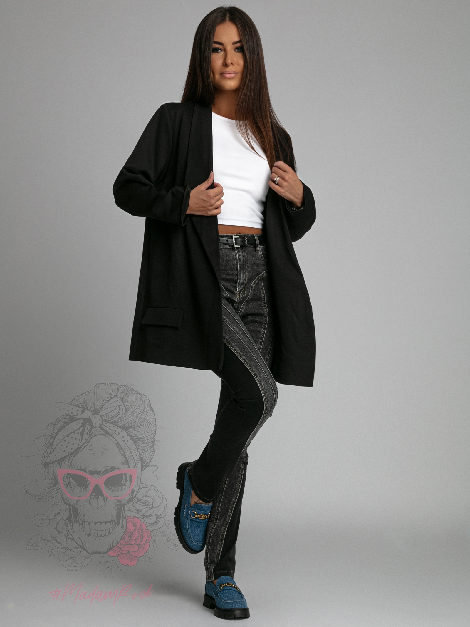 Spodnie jeansowe dopasowane Lays czarne