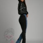 Spodnie jeansowe dopasowane Lays niebiesko-czarne