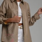 Koszula skórzana Wega beżowa