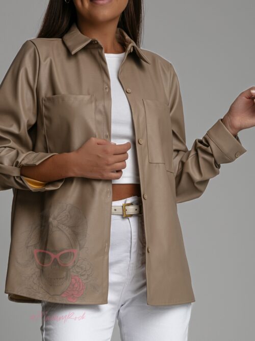 Koszula skórzana Wega beżowa