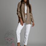 Koszula skórzana Wega beżowa