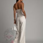 Komplet elegancki gorset + spodnie Nabel beżowy