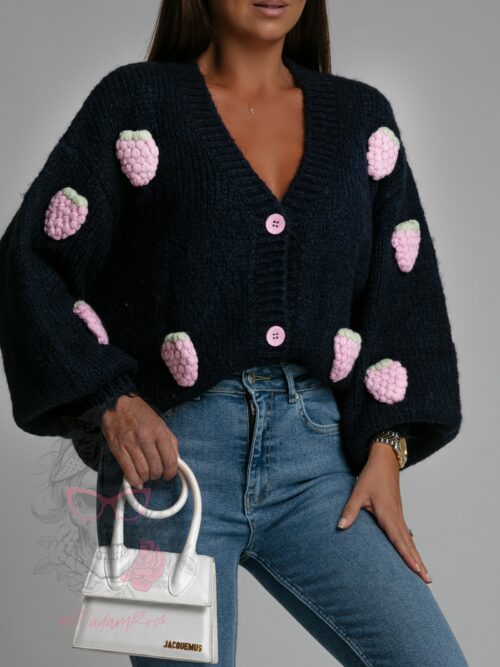 Sweter rozpinany Berry granatowy