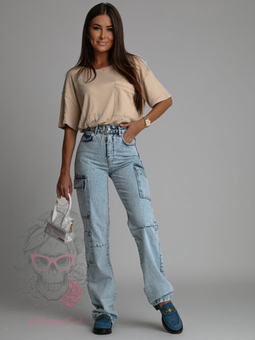 Spodnie jeansowe bojówki Gangy niebieskie