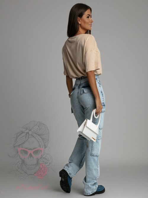 Spodnie jeansowe bojówki Gangy niebieskie