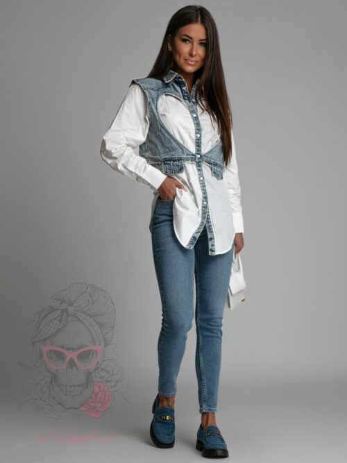 Spodnie jeansowe rurki Stylos niebieskie