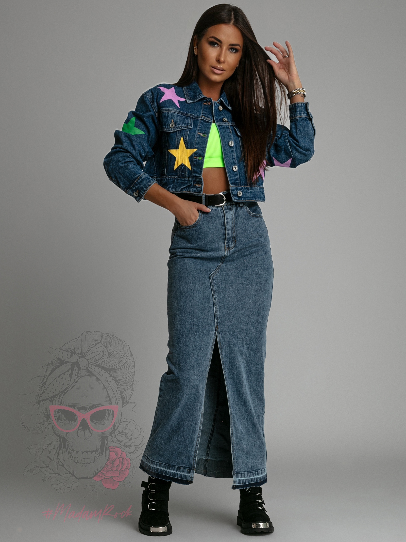 Katana jeansowa w gwiazdy Starsy granatowa Katana jeansowa w gwiazdy Starsy granatowa