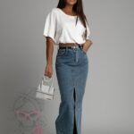 Crop top ze ściąganiem w pasie YoYo biały