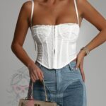 Top na ramiączka Gorseto biały