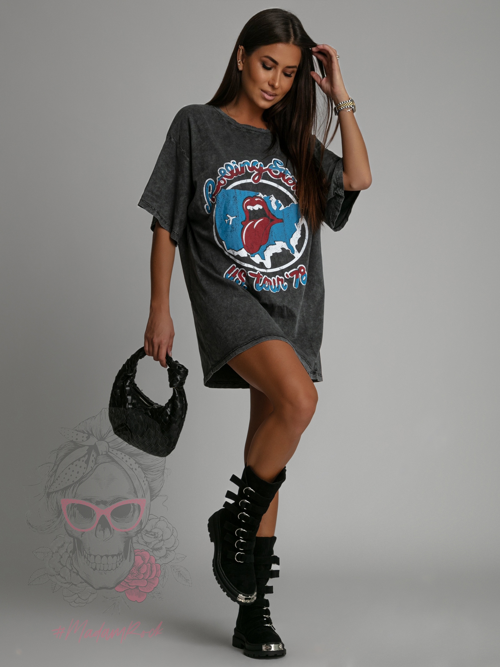 T-shirt dekatyzowany Rolling Stones II szary