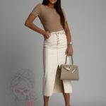 Top basic krótki t-shirt Diti j.karmelowy