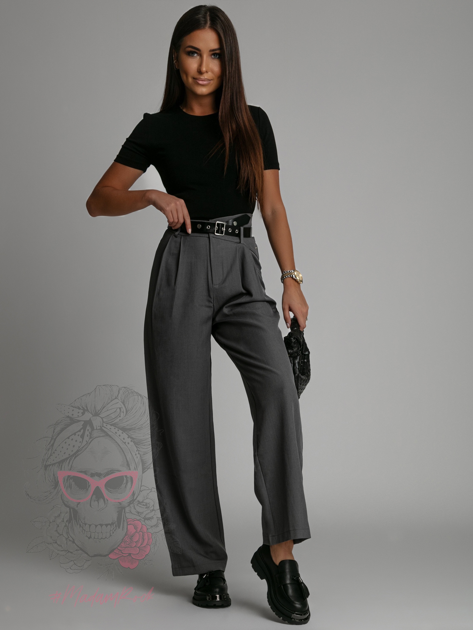 Top basic krótki t-shirt Diti czarny