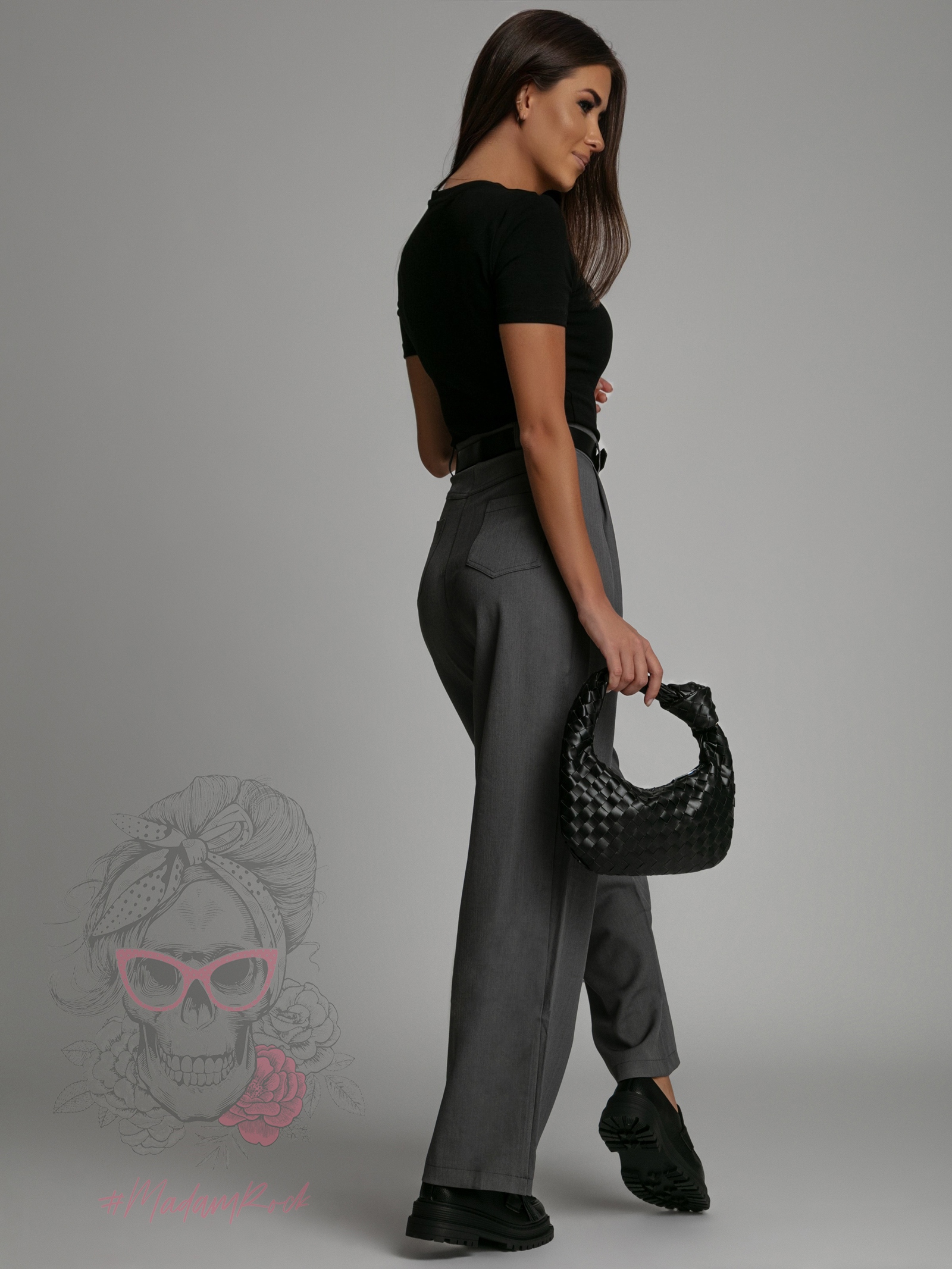 Top basic krótki t-shirt Diti czarny