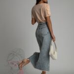 T-shirt z kieszonką Aren beżowy