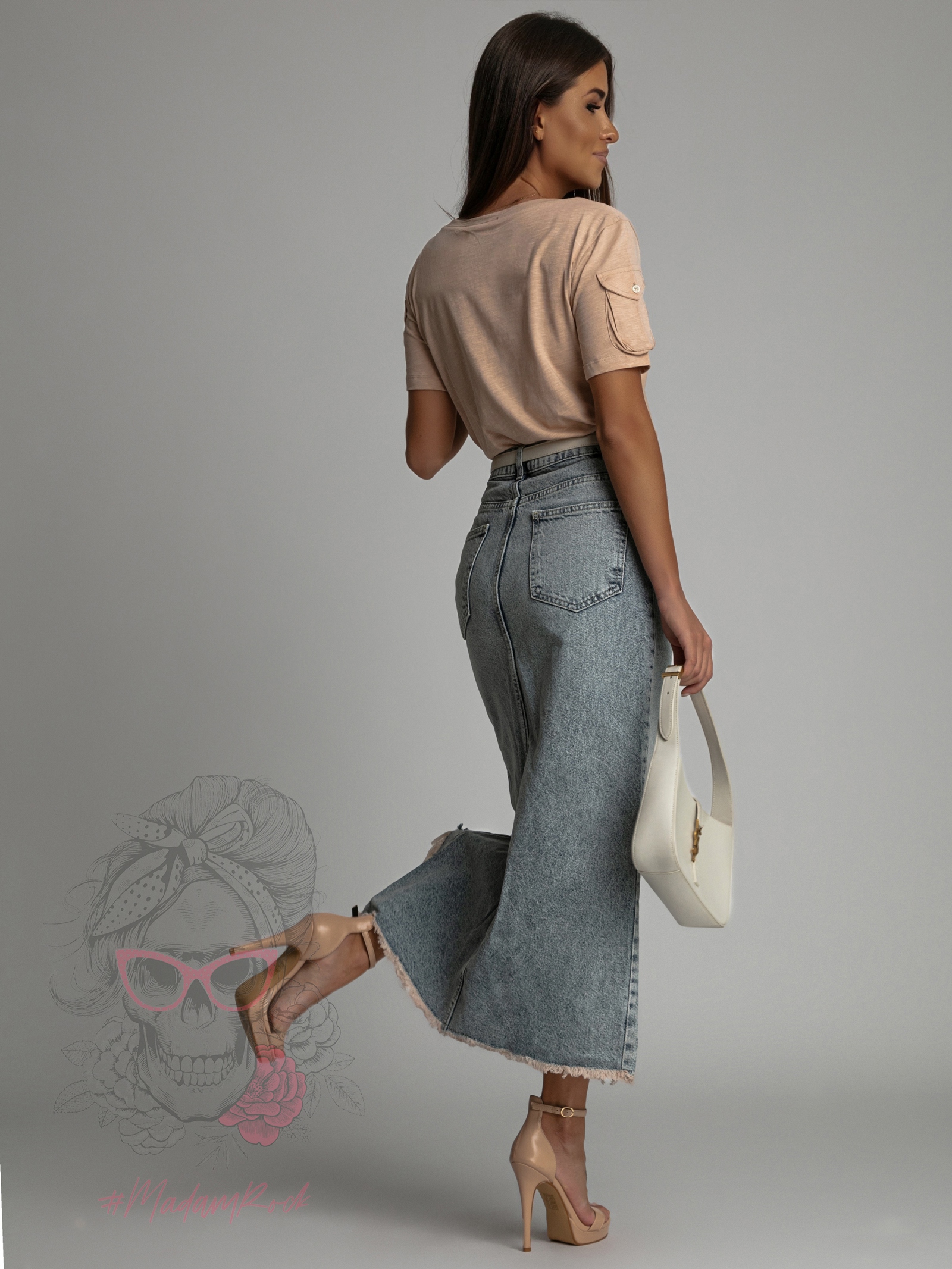 T-shirt z kieszonką Aren beżowy T-shirt z kieszonką Aren beżowy