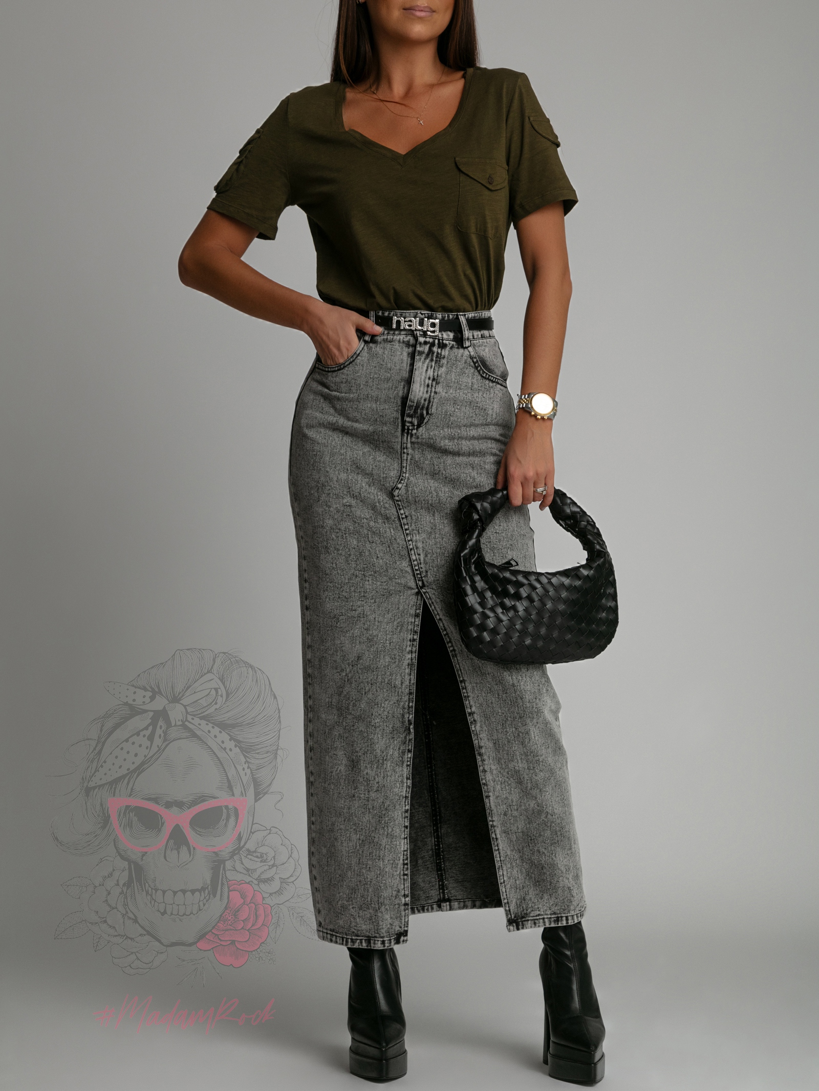 T-shirt z kieszonką Aren khaki T-shirt z kieszonką Aren khaki