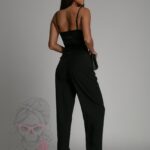 Spodnie eleganckie z paskiem Cante czarne