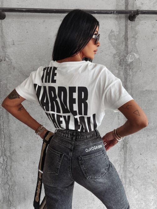 T-shirt bawełniany z haftem Varte Ola Voga ecru