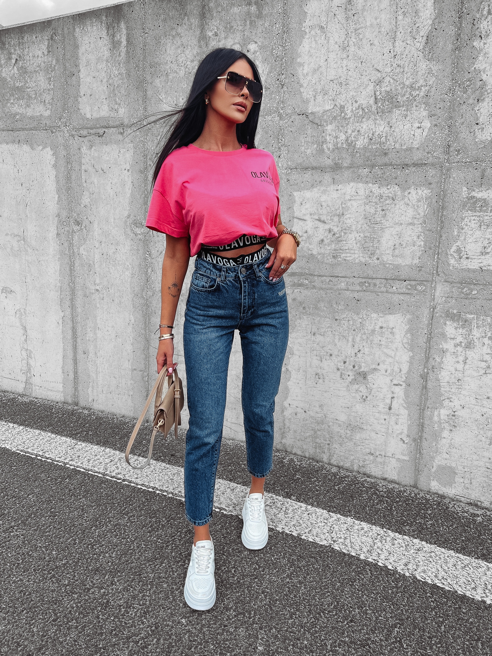 T-shirt bawełniany z haftem Varte Ola Voga różowy T-shirt bawełniany z haftem Varte Ola Voga różowy