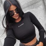 Bluzka dopasowana basicowa True Ola Voga czarny