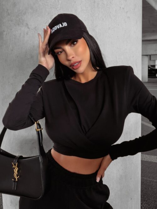 Bluzka elastyczna z marszczeniem Jona Ola Voga czarna