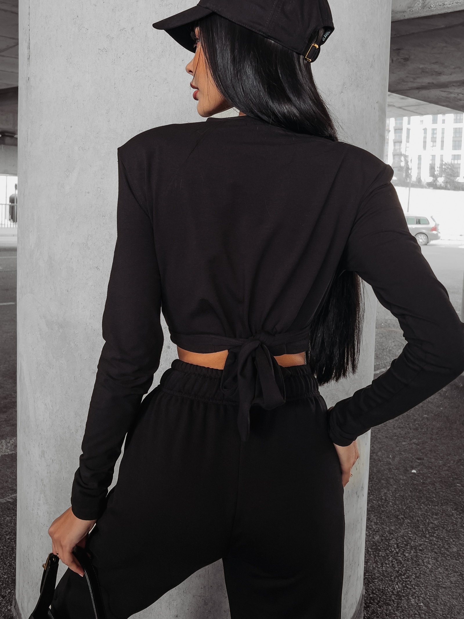 Bluzka elastyczna z marszczeniem Jona Ola Voga czarna Bluzka elastyczna z marszczeniem Jona Ola Voga czarna