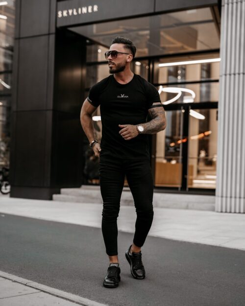 T-shirt bawełniany męski Ovg Ola Voga czarny