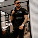 T-shirt bawełniany męski z nadrukiem Bur Ola Voga czarny