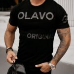 T-shirt bawełniany męski z nadrukiem Bur Ola Voga czarny