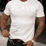 T-shirt bawełniany męski z nadrukiem Bur Ola Voga biały