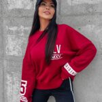 Bluza bawełniana Averil Ola Voga bordowa