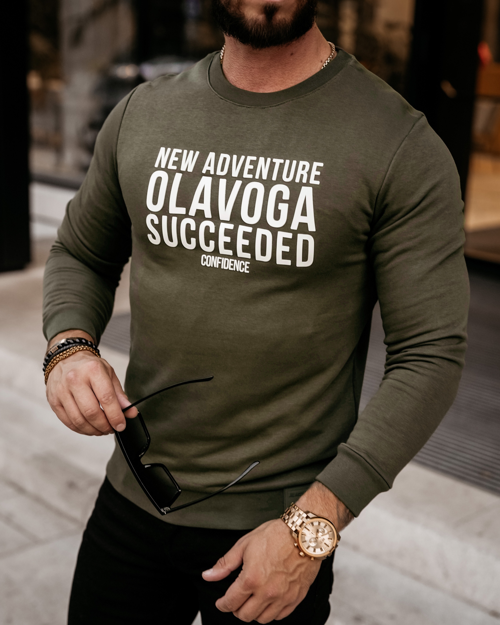 Bluzka longsleeve męska Essen Ola Voga khaki