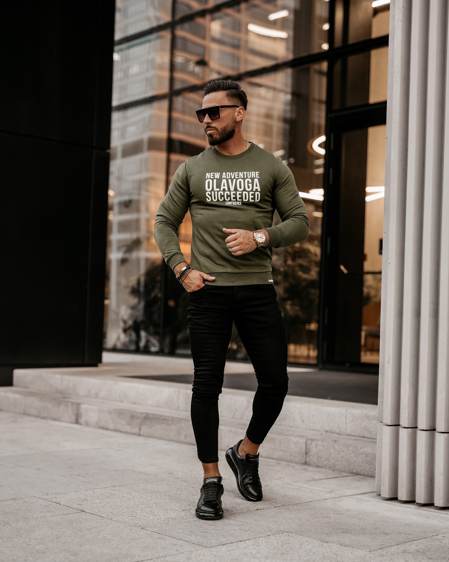 Bluzka longsleeve męska Essen Ola Voga khaki