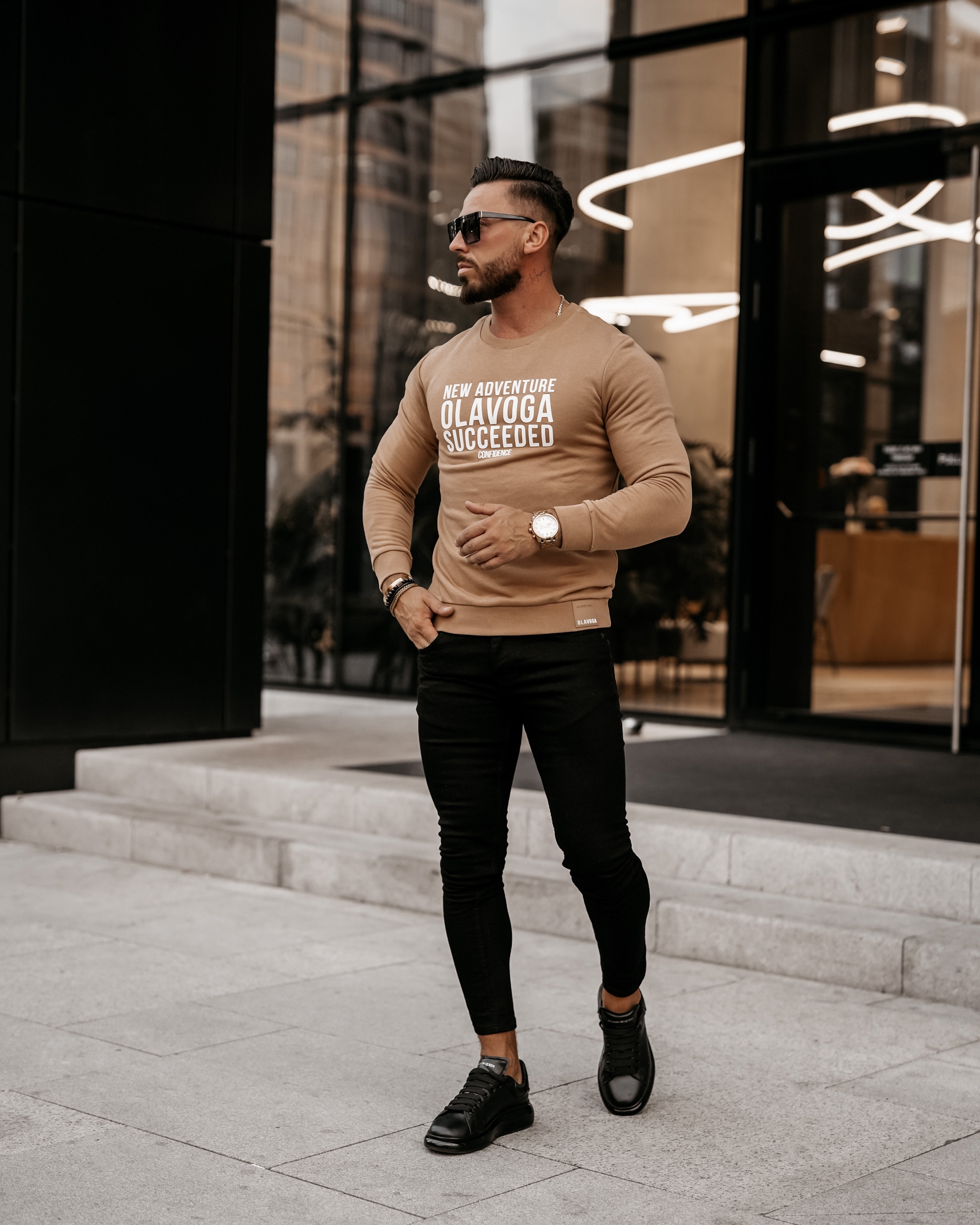 Bluzka longsleeve męska Essen Ola Voga beżowa