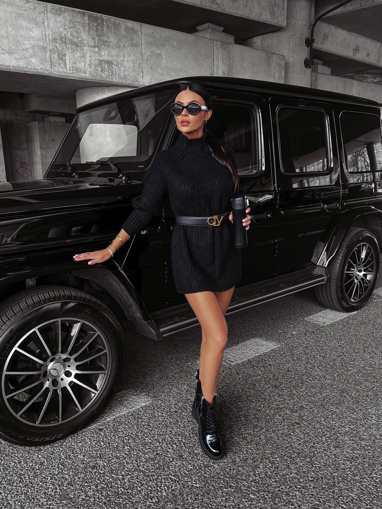 Sweter półgolf oversize Lope Ola Voga czarny