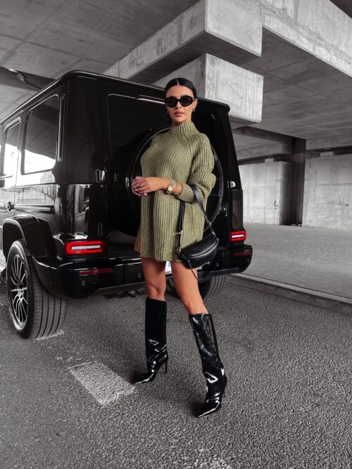 Sweter półgolf oversize Lope Ola Voga khaki