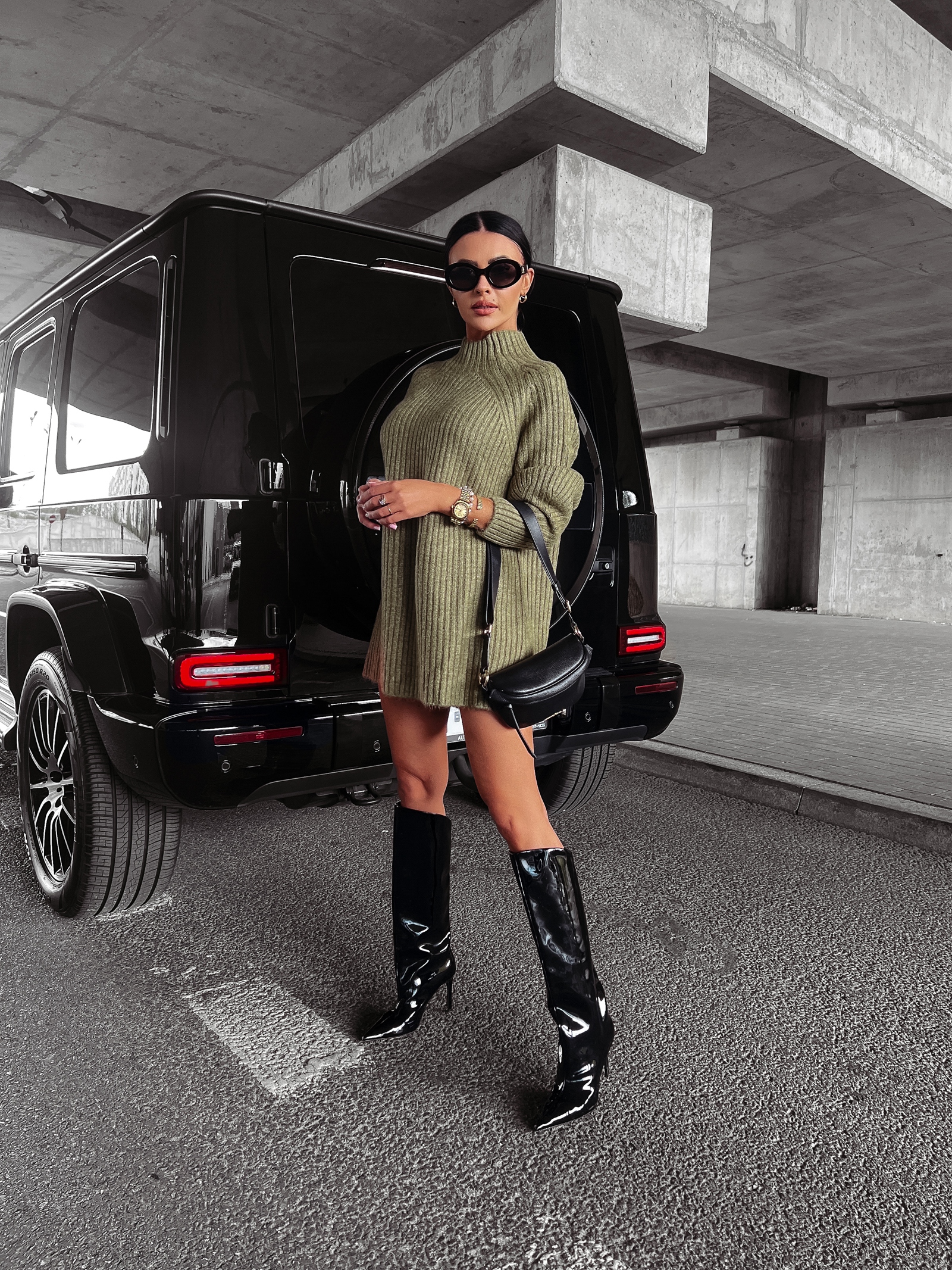 Sweter półgolf oversize Lope Ola Voga khaki Sweter półgolf oversize Lope Ola Voga khaki