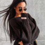 Sweter oversize Camel Ola Voga czarny