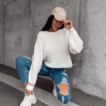 Sweter oversize Camel Ola Voga ecru