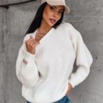 Sweter oversize Camel Ola Voga ecru