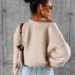 Sweter oversize Camel Ola Voga beżowy