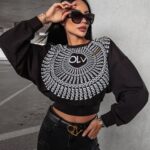 Bluza damska bawełniana logowana Tanes Ola Voga czarna