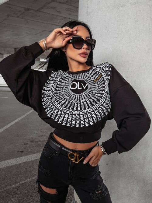 Bluza damska bawełniana logowana Tanes Ola Voga czarna