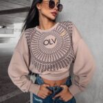 Bluza damska bawełniana logowana Tanes Ola Voga beżowa